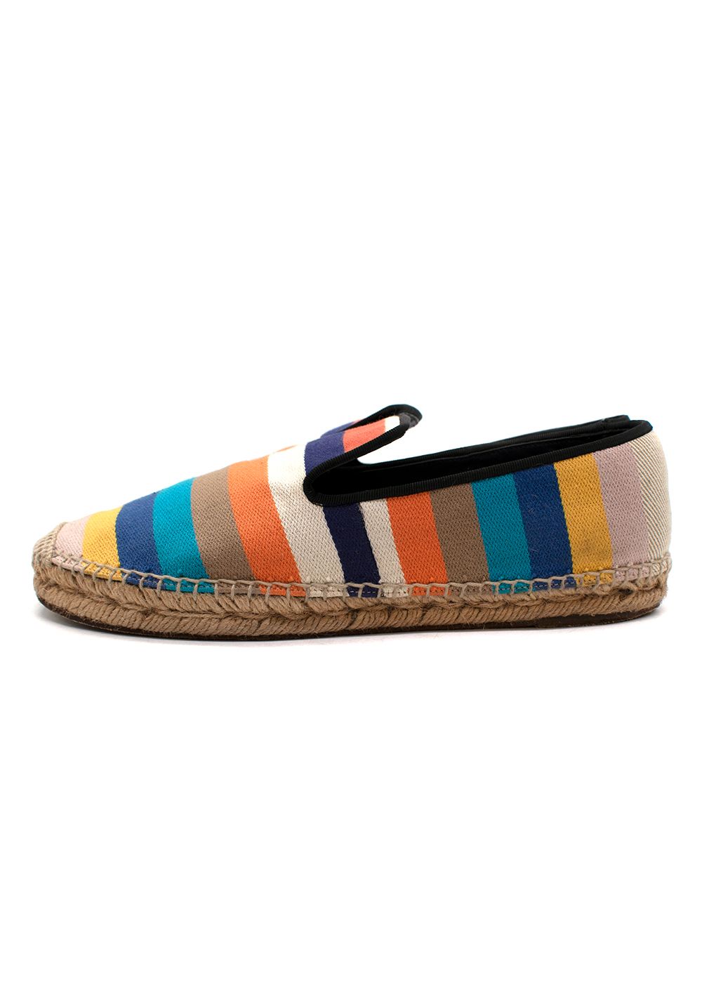 Preowned Celine Multicoloured Stripe Canvas Espadrilles Size 40 Multi cloth