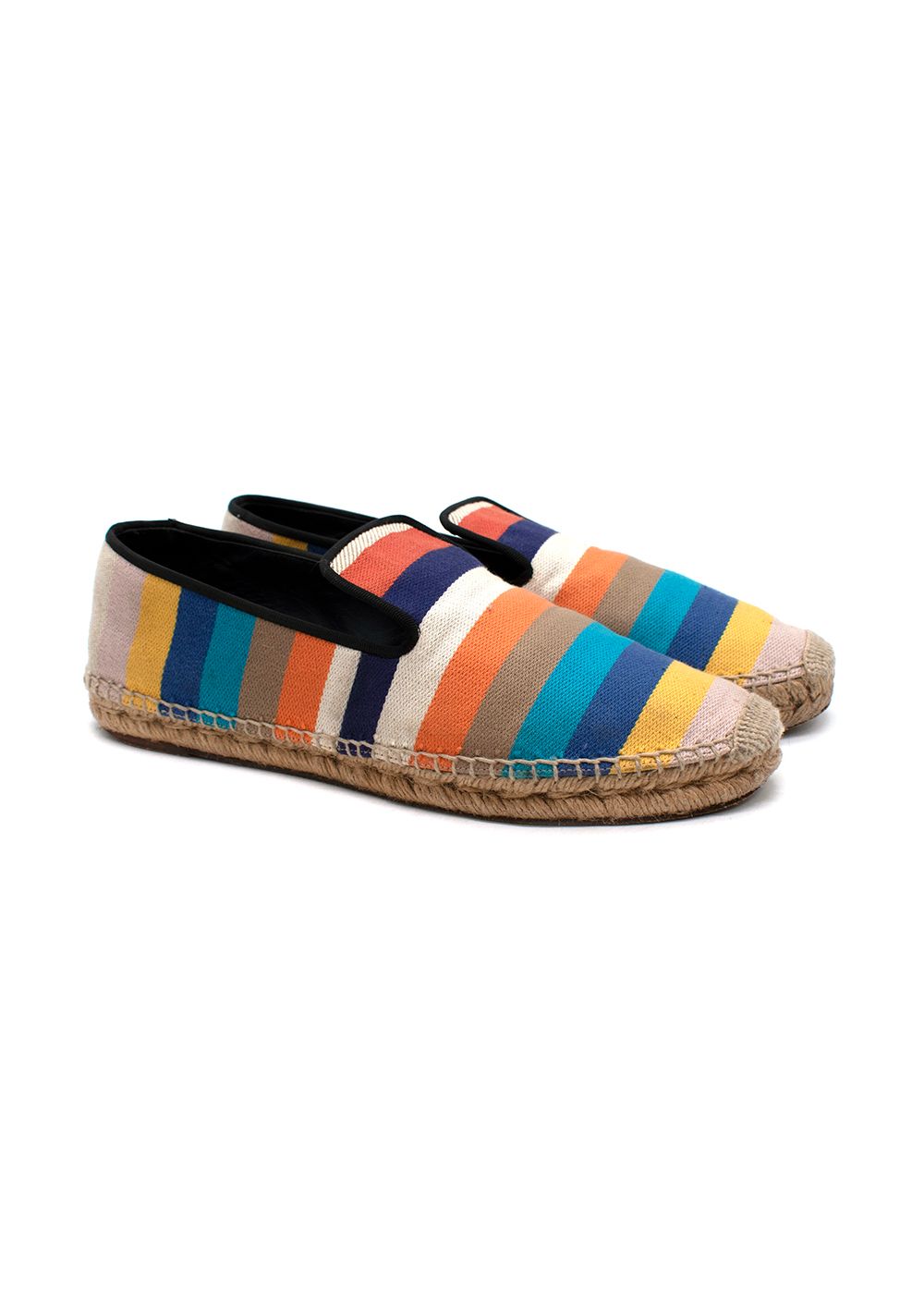 Preowned Celine Multicoloured Stripe Canvas Espadrilles Size 40 Multi cloth