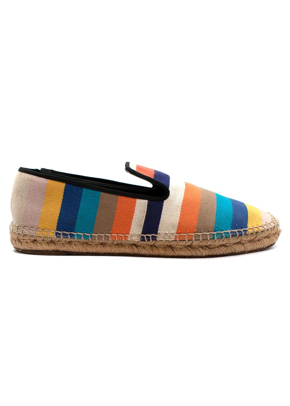 Preowned Celine Multicoloured Stripe Canvas Espadrilles Size 40 Multi cloth