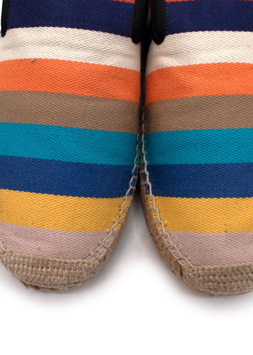 Preowned Celine Multicoloured Stripe Canvas Espadrilles Size 40 Multi cloth