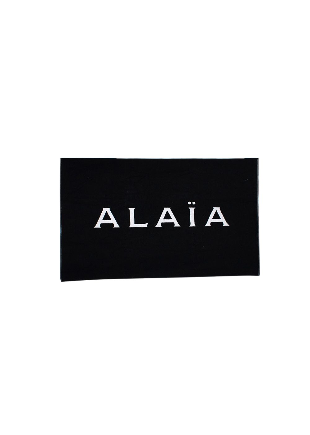 Alaia Black  White Logo Cotton Beach Towel