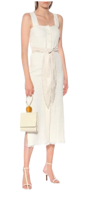 Preowned Nanushka Cream Rita Midi Dress Size S white | cream cotton