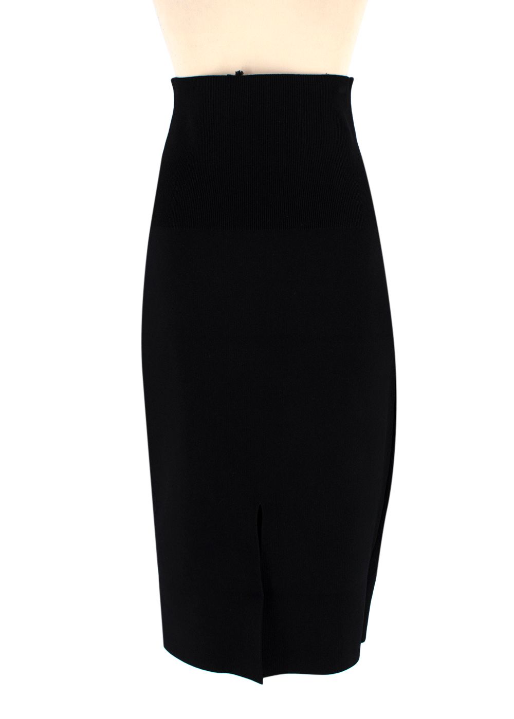 Victoria Beckham Black VB Body Midi Skirt Size XXS viscose/polyamide