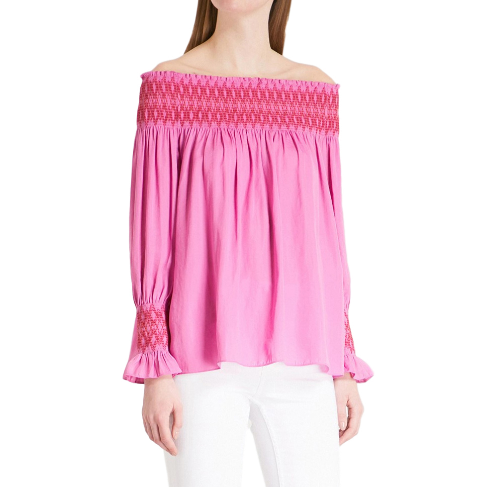 Maje Lofaur Pink Off-Shoulder Top Size XXS polyester