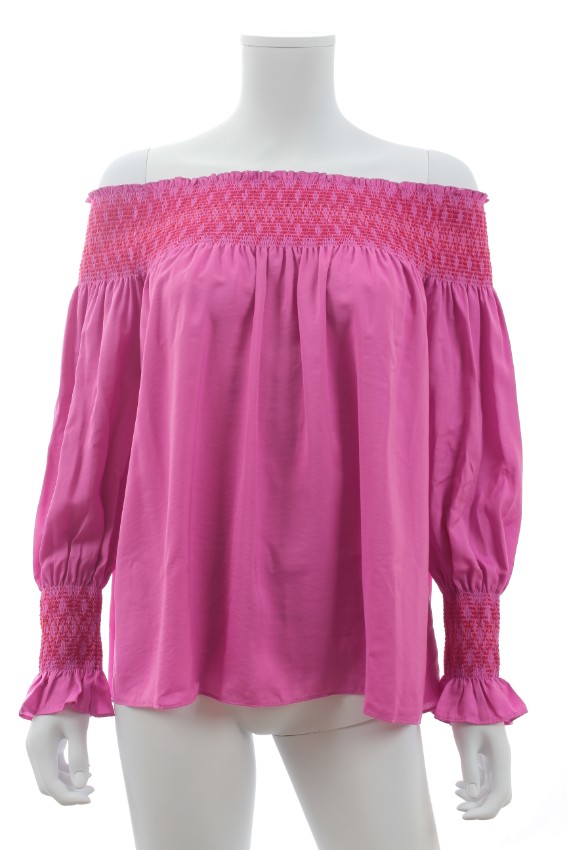 Maje Lofaur Pink Off-Shoulder Top Size XXS polyester