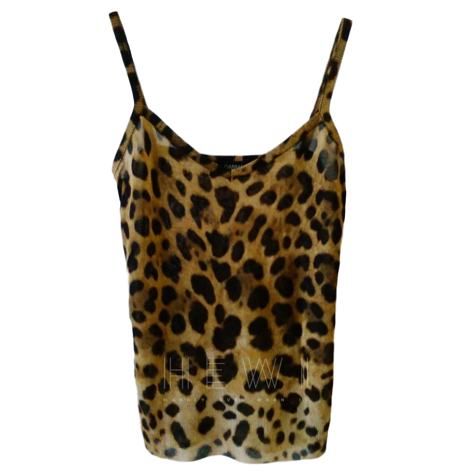 Preowned Dolce  Gabbana Leopard Print Silk Tank Top Animal Print