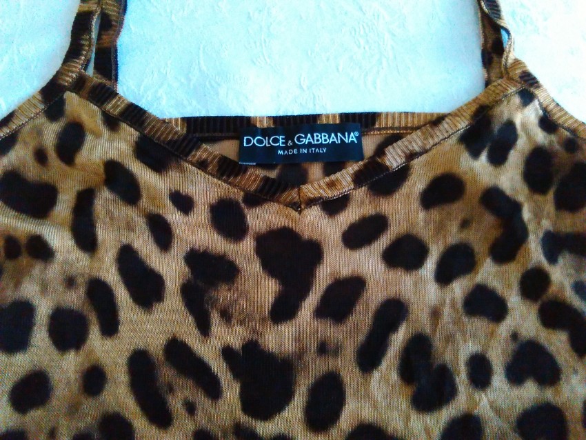 Preowned Dolce  Gabbana Leopard Print Silk Tank Top Animal Print