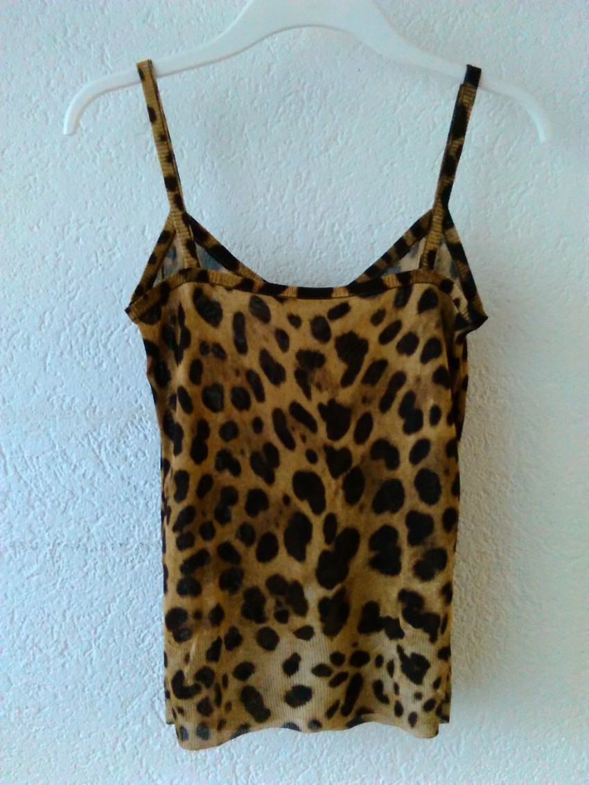 Preowned Dolce  Gabbana Leopard Print Silk Tank Top Animal Print