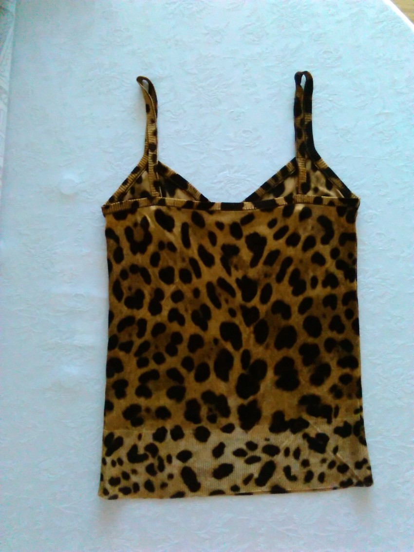 Preowned Dolce  Gabbana Leopard Print Silk Tank Top Animal Print