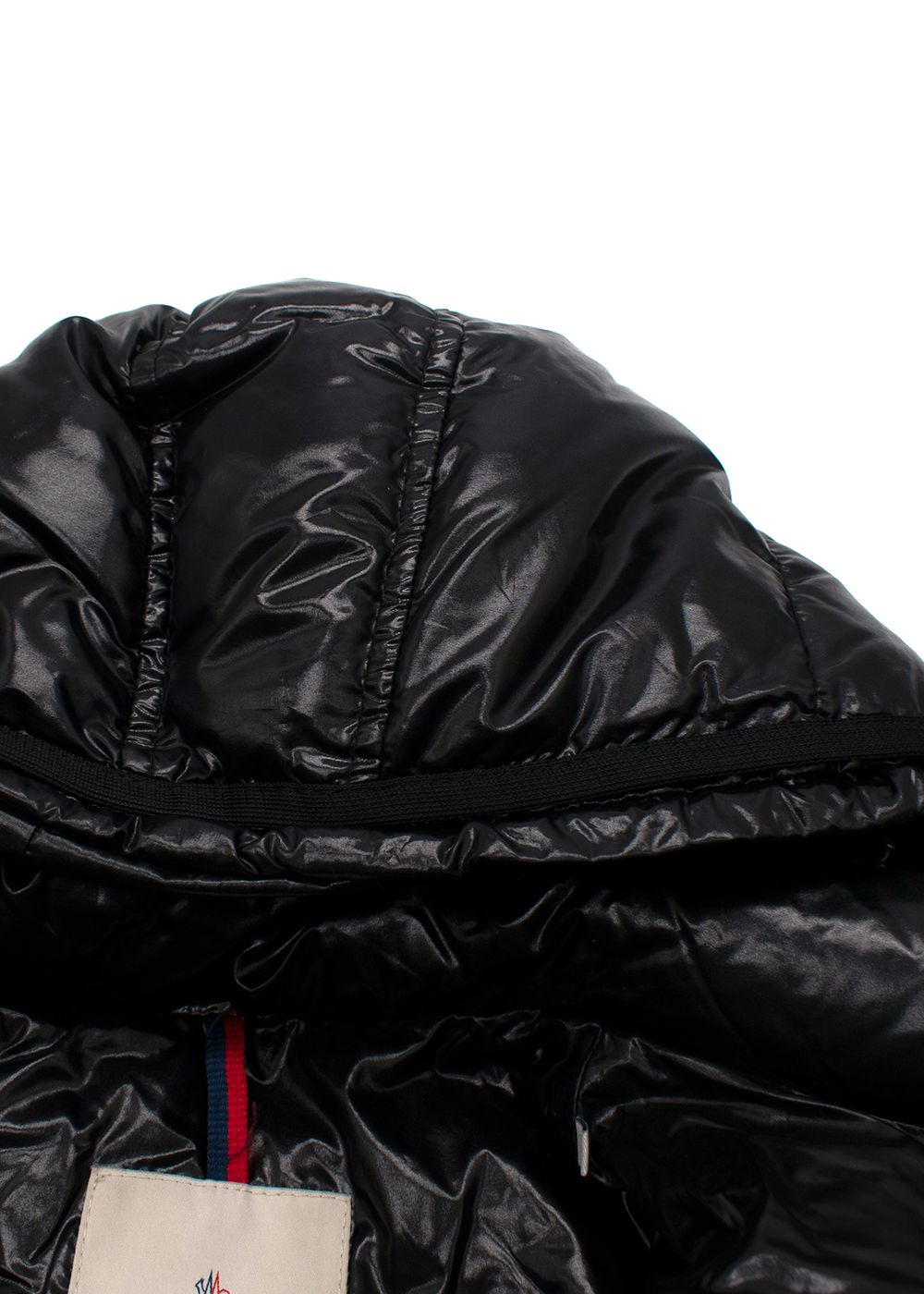 Preowned Moncler Black Moka Long Down Puffer Coat Size S nylon