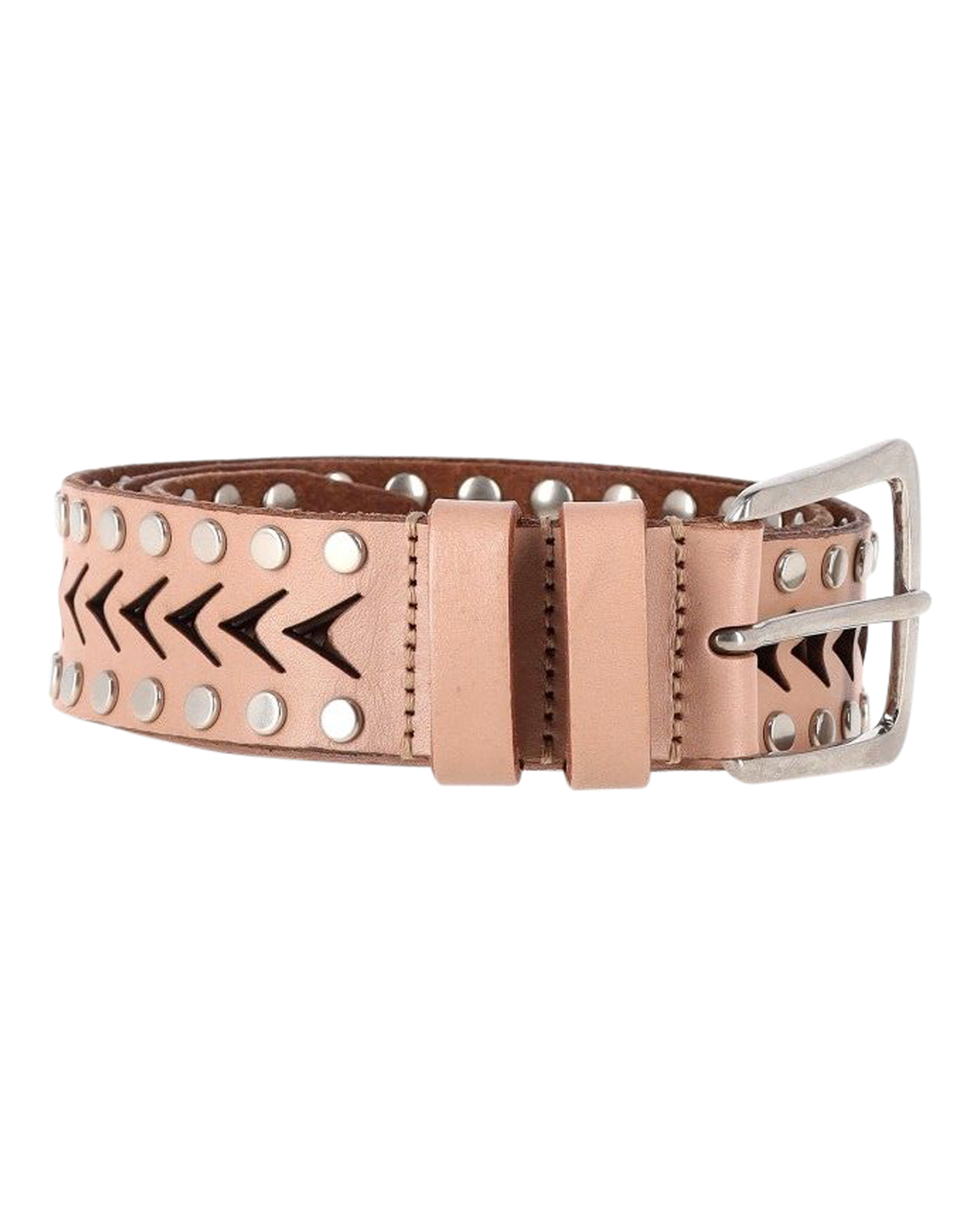 Preowned Saint Laurent Pink Studded Cut-Out Belt leather