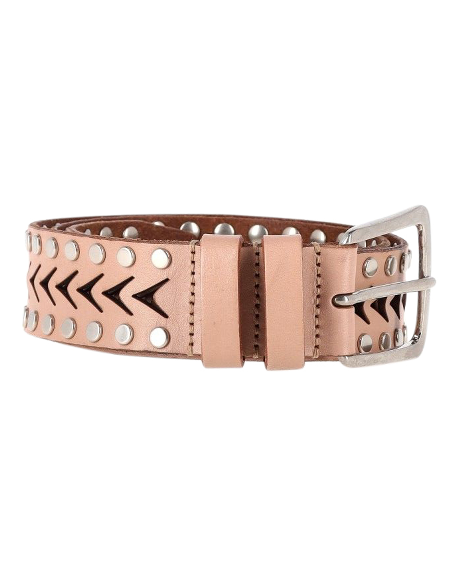 Preowned Saint Laurent Pink Studded Cut-Out Belt leather