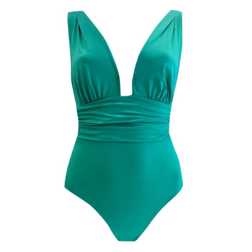 Nicole Olivier Emerald Green Couture One-Piece Swimsuit Size M polyamide/elastane