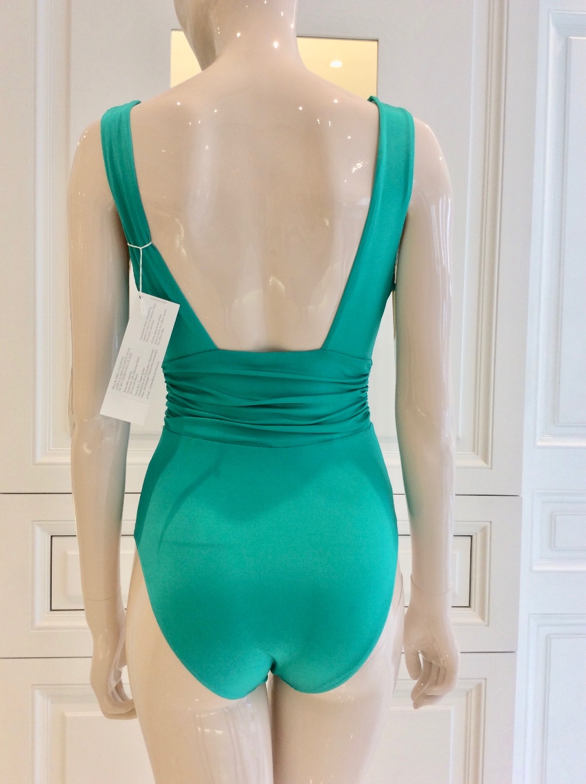 Nicole Olivier Emerald Green Couture One-Piece Swimsuit Size M polyamide/elastane