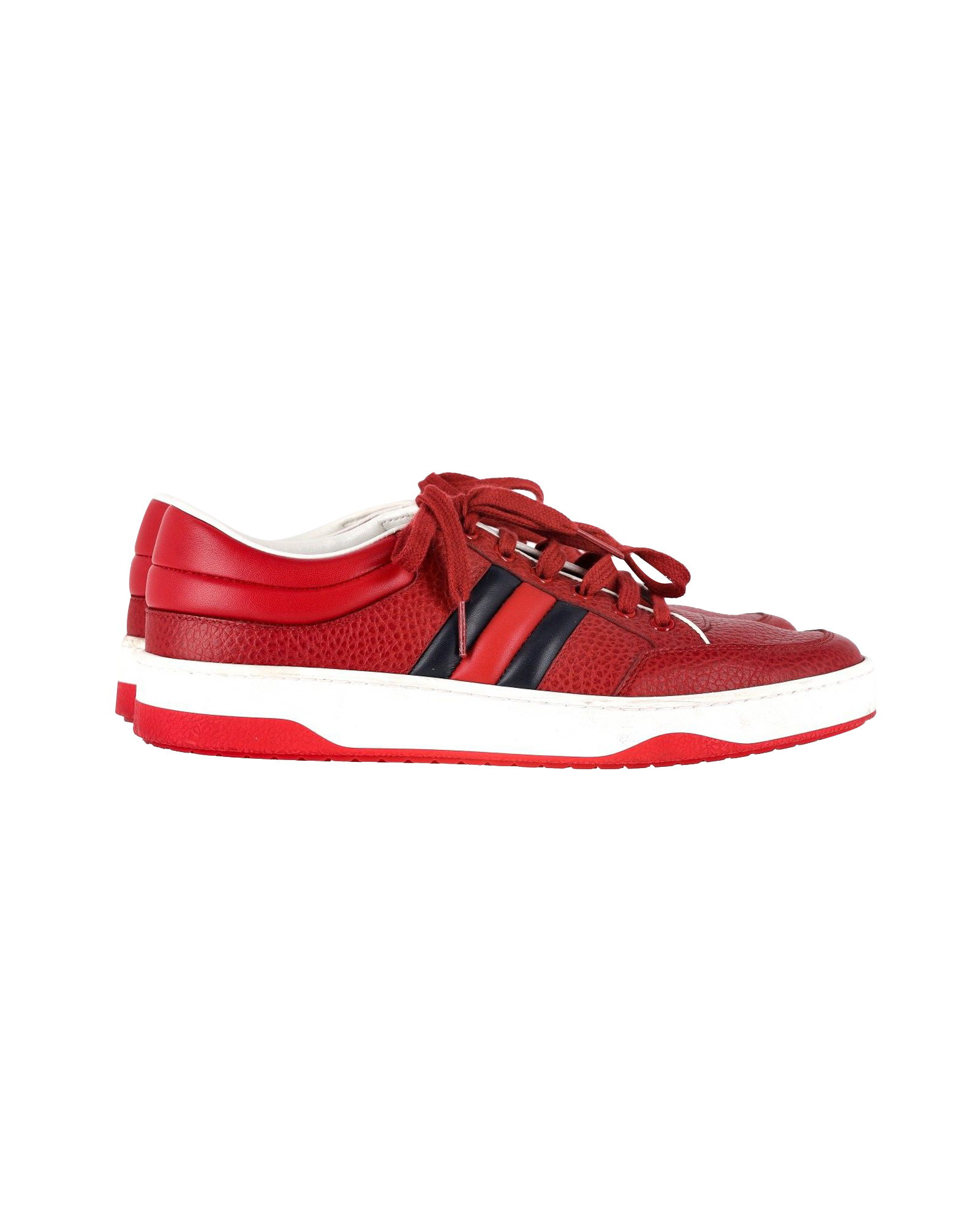 Gucci Red Leather Ronnie Low-Top Sneakers Size XS