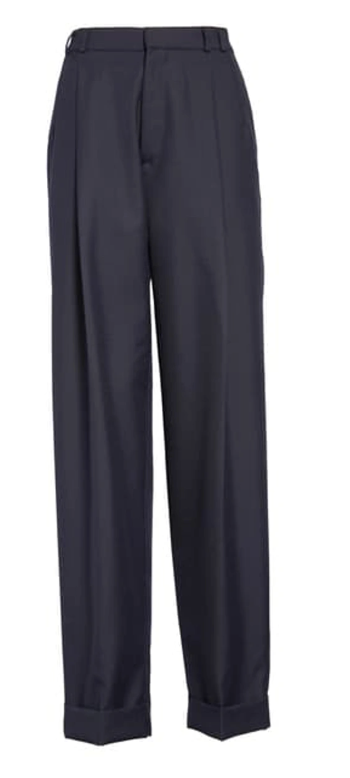 RE/DONE 80s Front Pleat Navy Wool Blend Trousers Size 27/69 wool/polyester