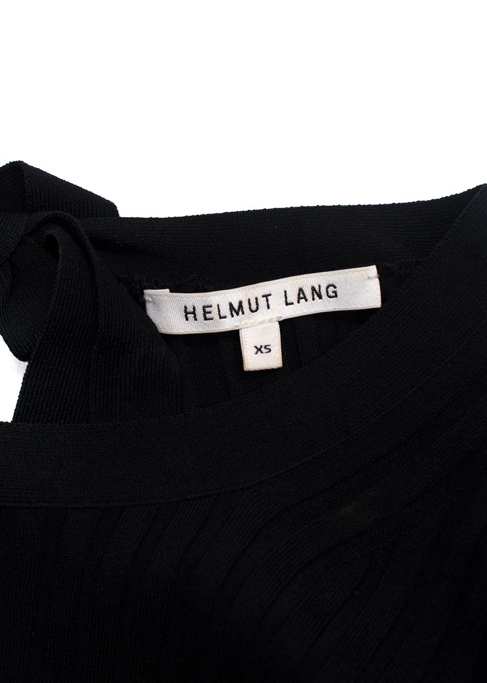 Helmut Lang Black Ribbed Bow Detail Backless Top Size XS viscose/polyester