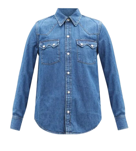 Re/Done Western Denim Shirt Size XS blue