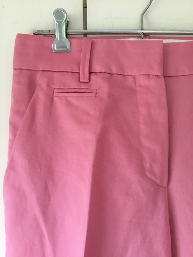 Preowned Louis Vuitton Pink Satin Woven Pants Size S cotton