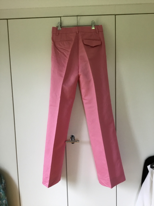 Preowned Louis Vuitton Pink Satin Woven Pants Size S cotton