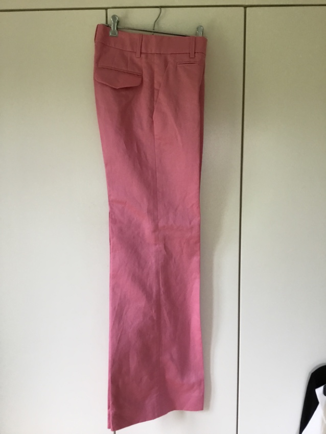 Preowned Louis Vuitton Pink Satin Woven Pants Size S cotton