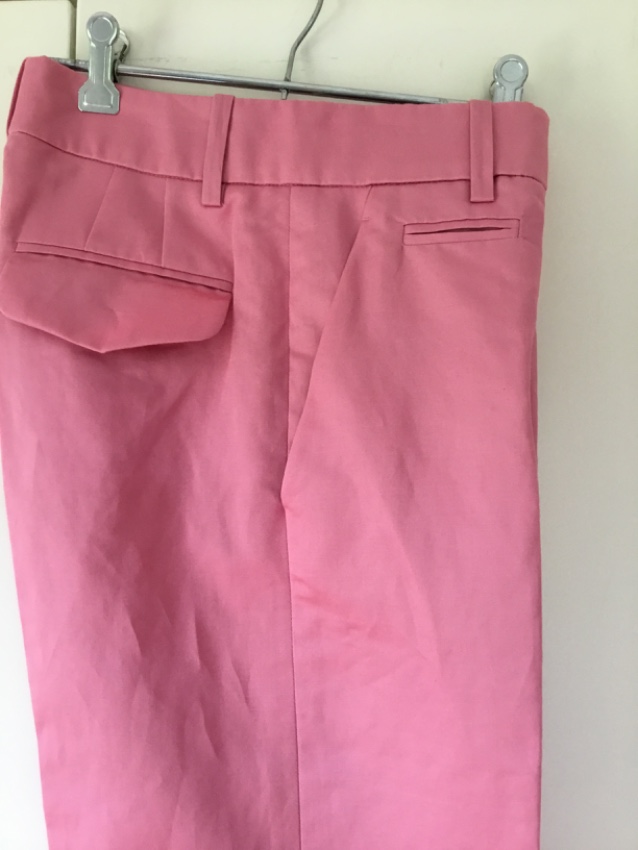 Preowned Louis Vuitton Pink Satin Woven Pants Size S cotton