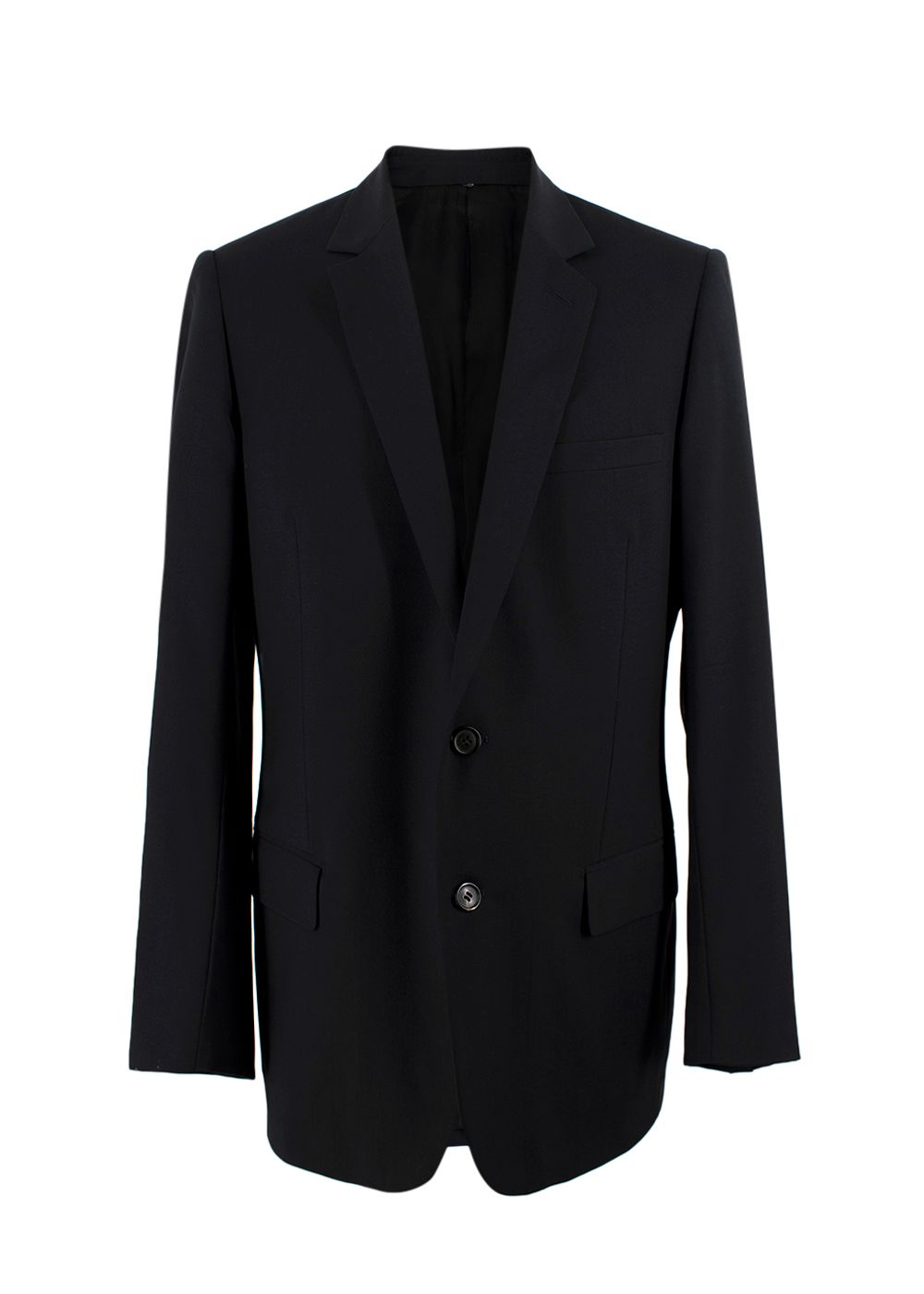 Men's Preowned Dior Homme Black Single Breasted Wool Blazer Size L