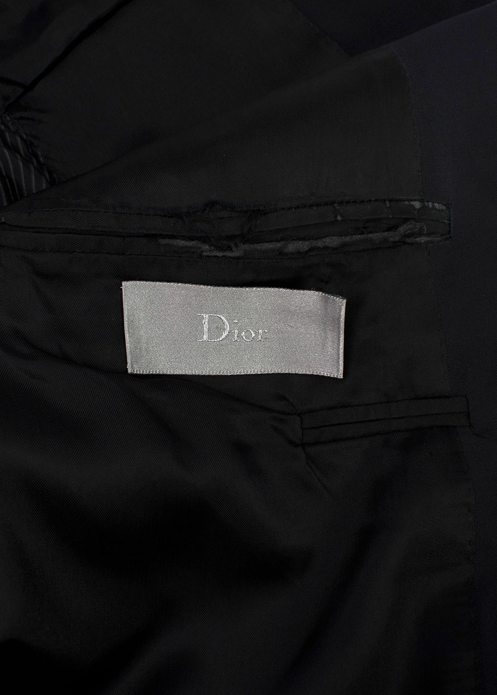 Men's Preowned Dior Homme Black Single Breasted Wool Blazer Size L