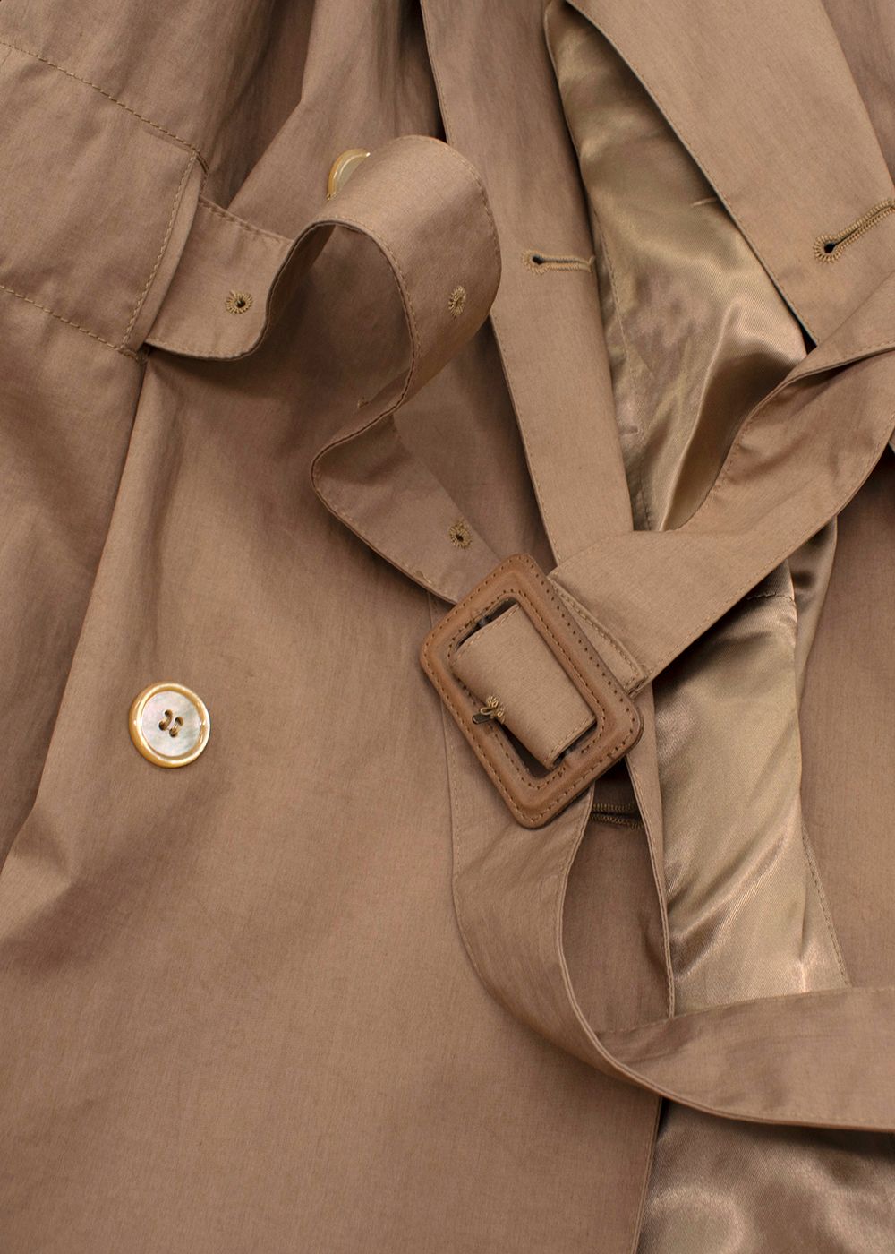 Men's Preowned Alexander McQueen Lightweight Beige Cotton Blend Trench Coat Size XL