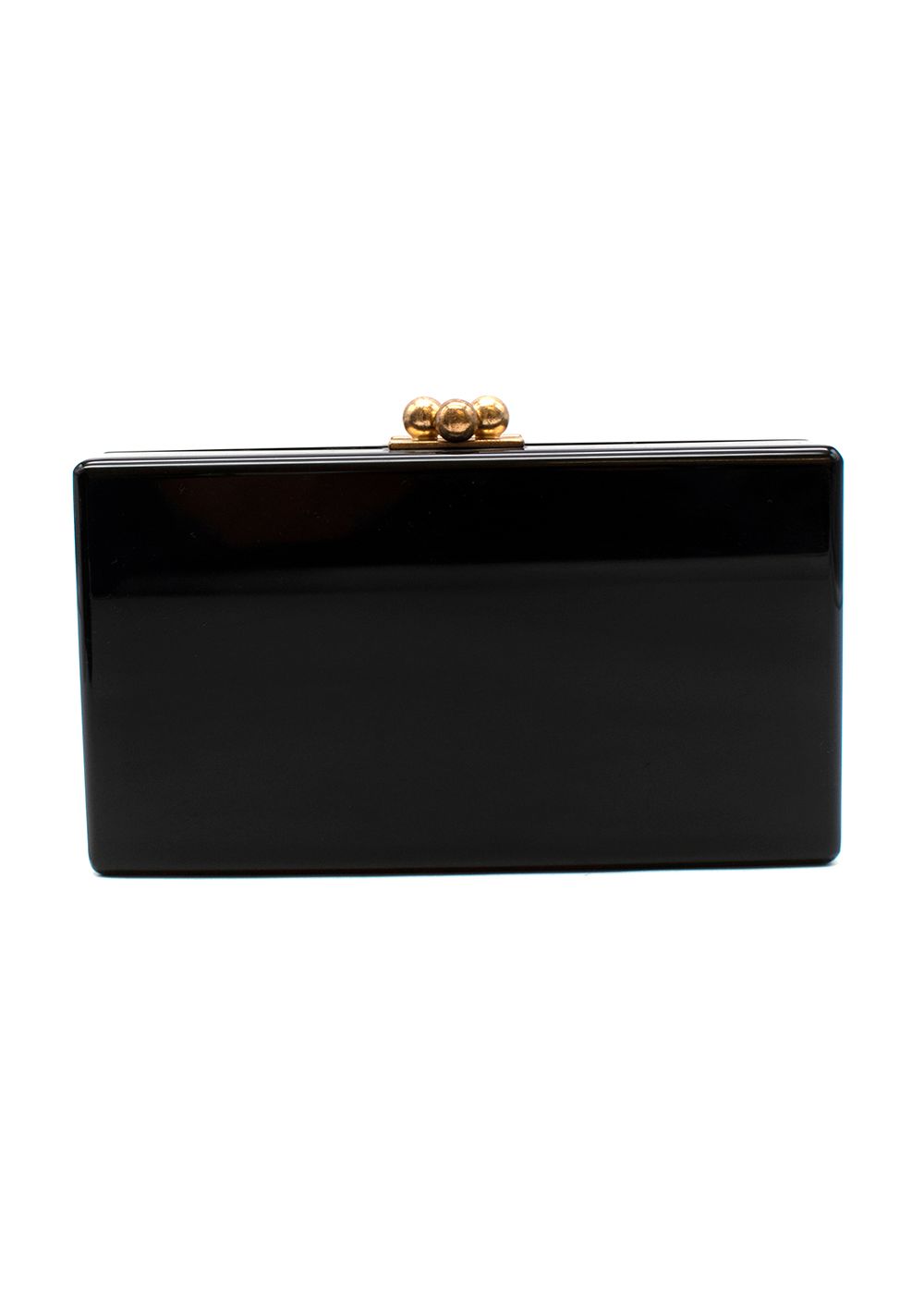 Preowned Edie Parker Black  Gold Acrylic Clutch