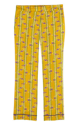 Paul  Joe yellow floral print cropped pants Size XS silk