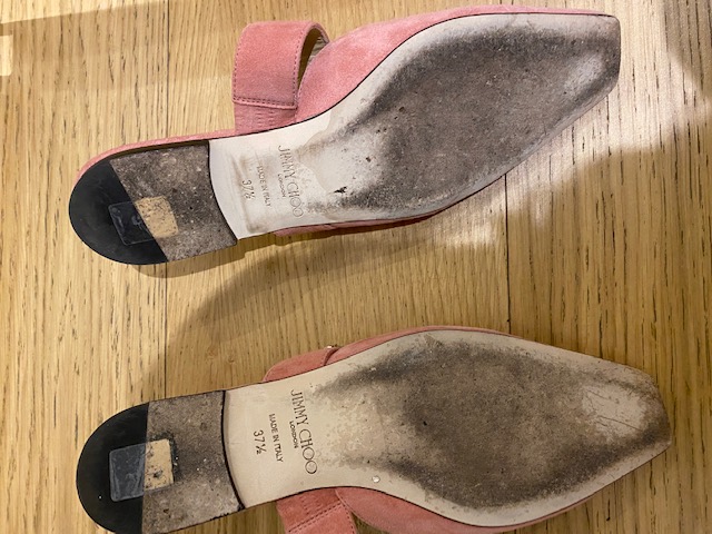 Preowned Jimmy Choo Candyfloss Suede Gee Flats Size 375 Pink