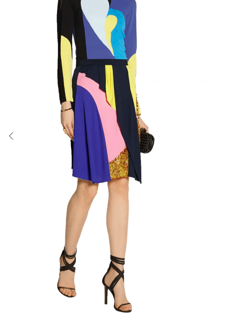 Peter Pilotto Patchwork Draped Silk Skirt Size S Multi-Coloured / Stripes