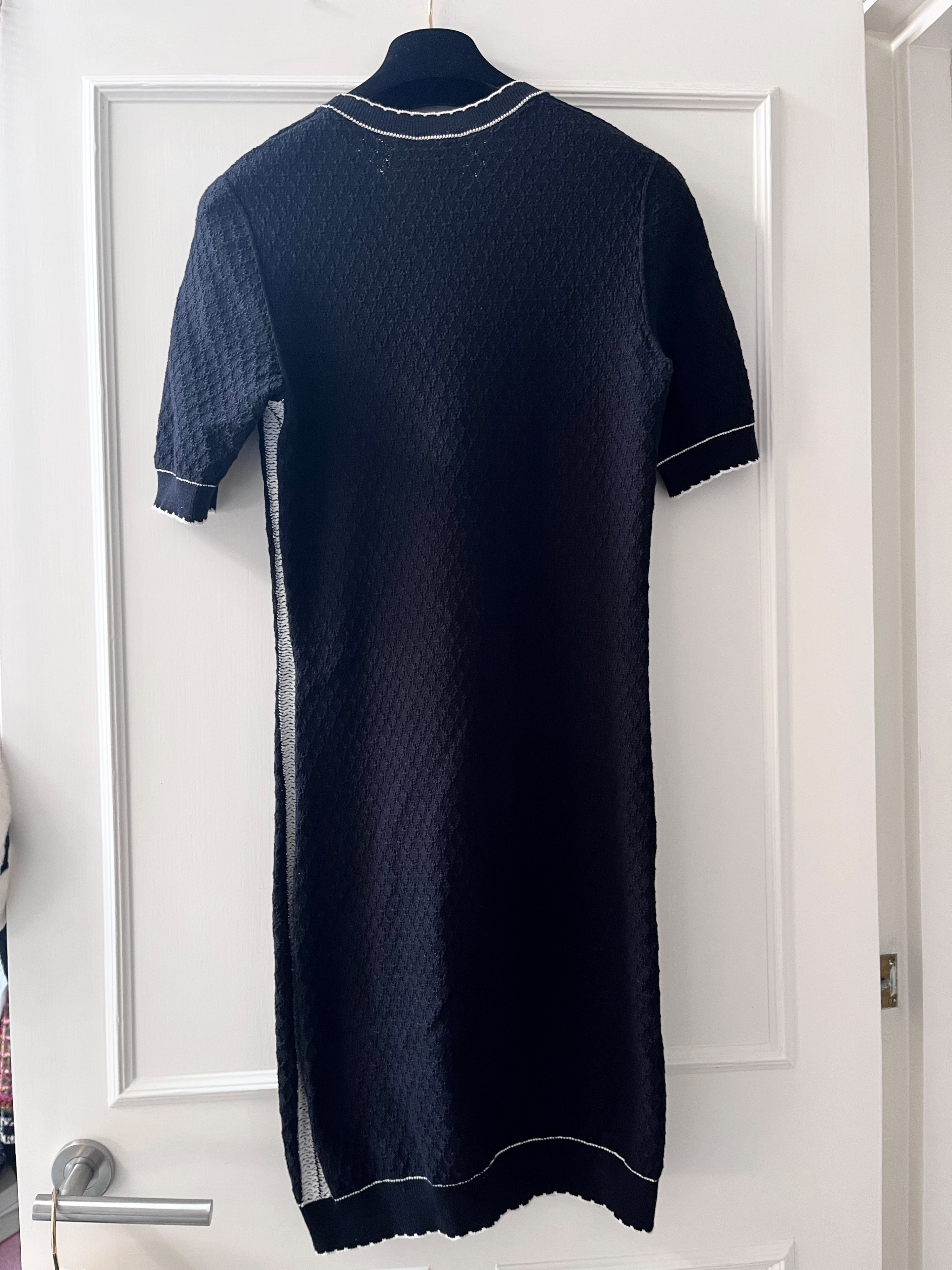 Preowned Chanel Black 23C Knitted Jumper Dress Size XS knit