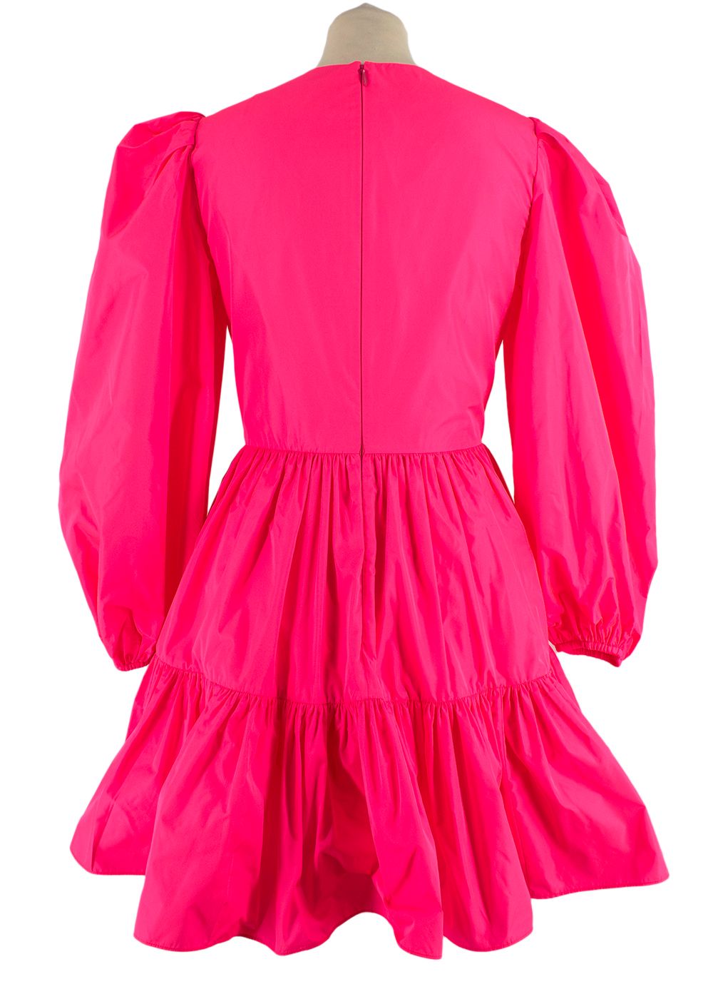 Valentino Neon Pink Satin Mini Dress Size XXS polyester