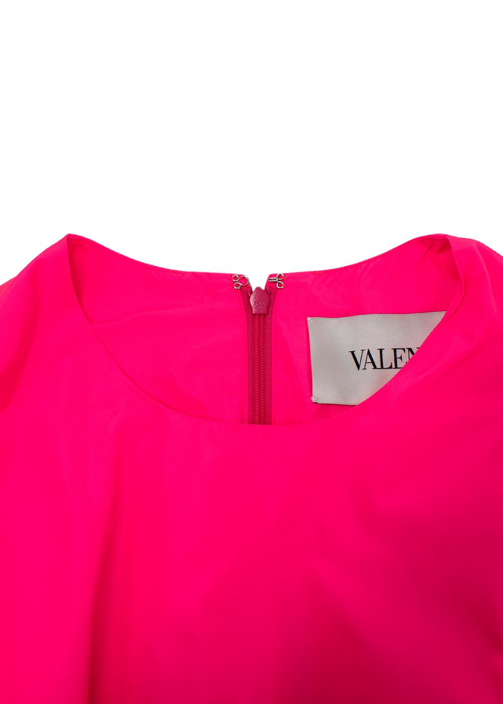 Valentino Neon Pink Satin Mini Dress Size XXS polyester