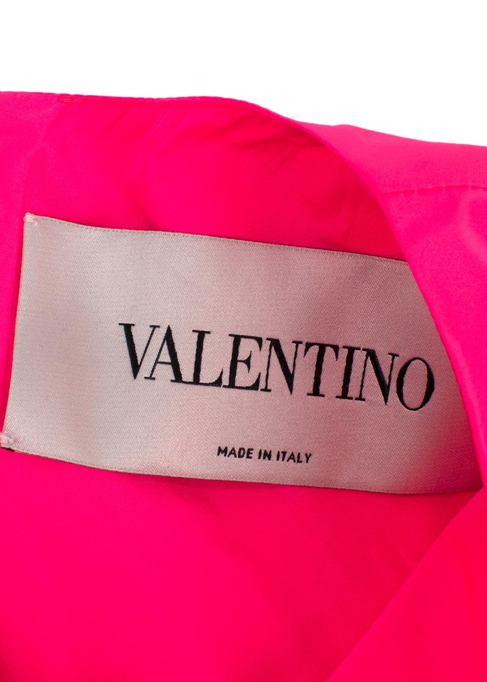 Valentino Neon Pink Satin Mini Dress Size XXS polyester