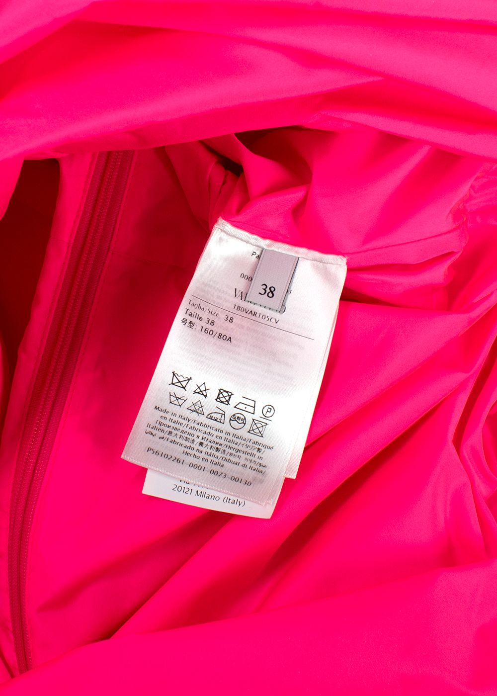 Valentino Neon Pink Satin Mini Dress Size XXS polyester