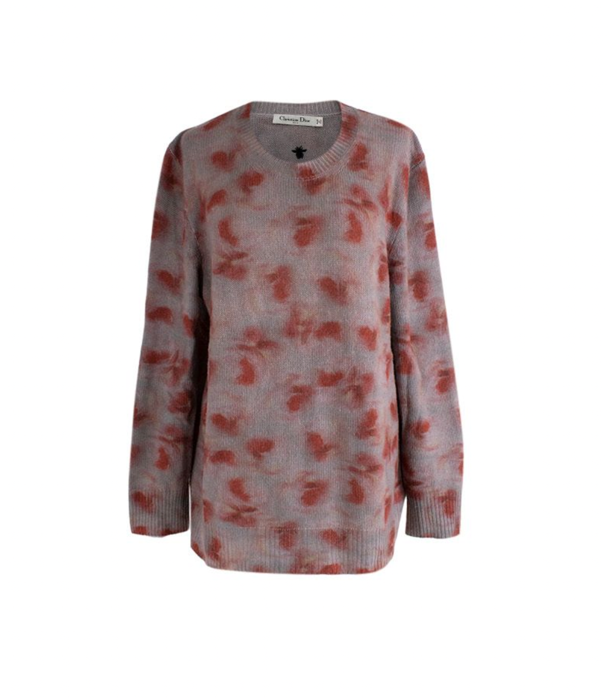 Dior Grey  Red Tie-Dye Cashmere Jumper Size S Red and Grey