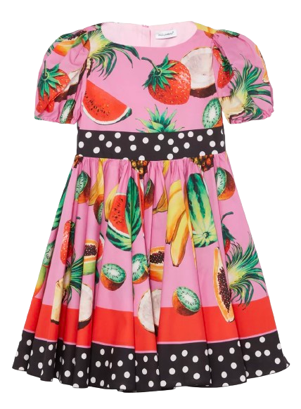 Boys Dolce  Gabbana Kids Pink Fruit Printed Dress Size 6 Years Multicolour cotton