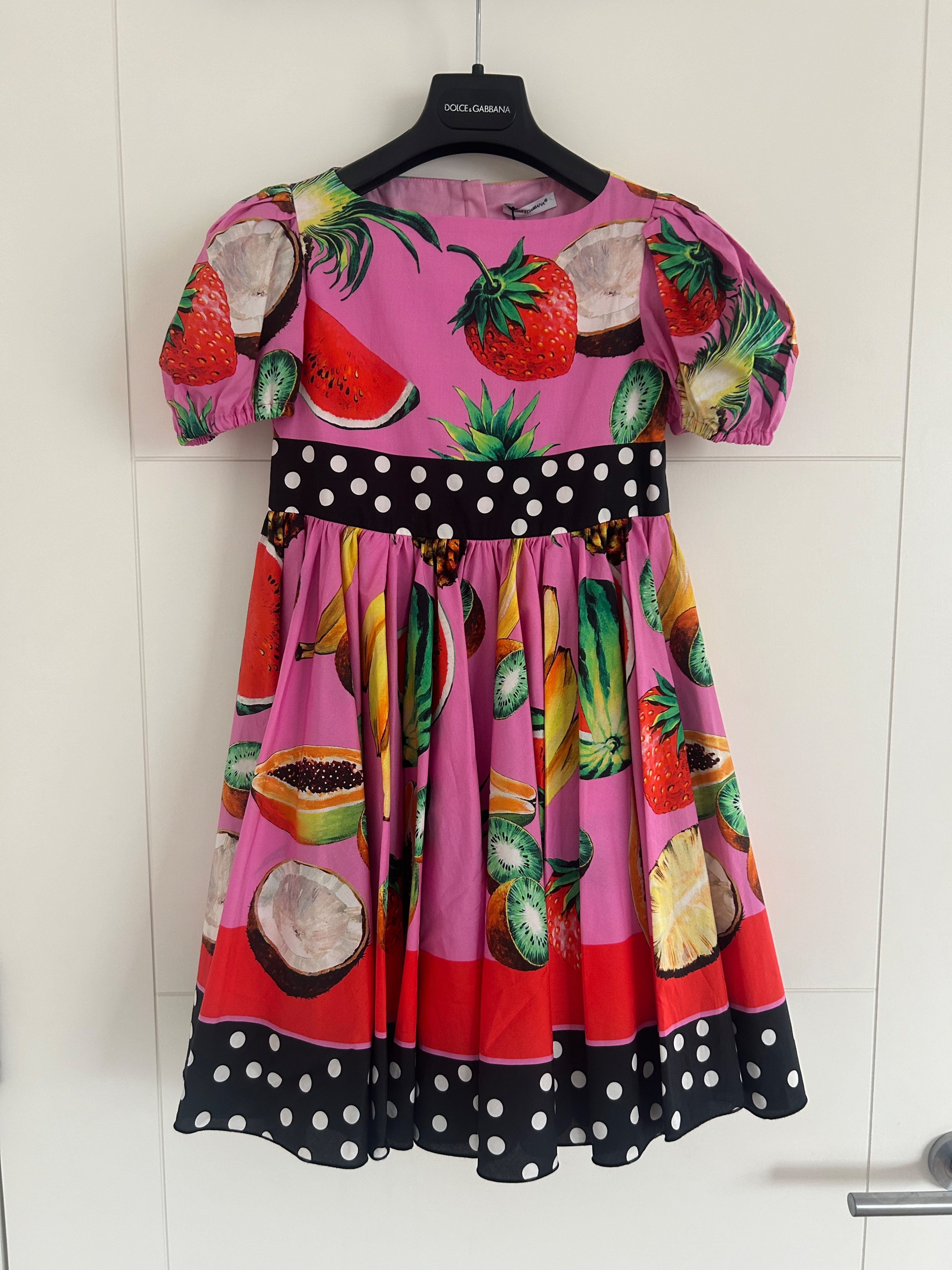 Boys Dolce  Gabbana Kids Pink Fruit Printed Dress Size 6 Years Multicolour cotton