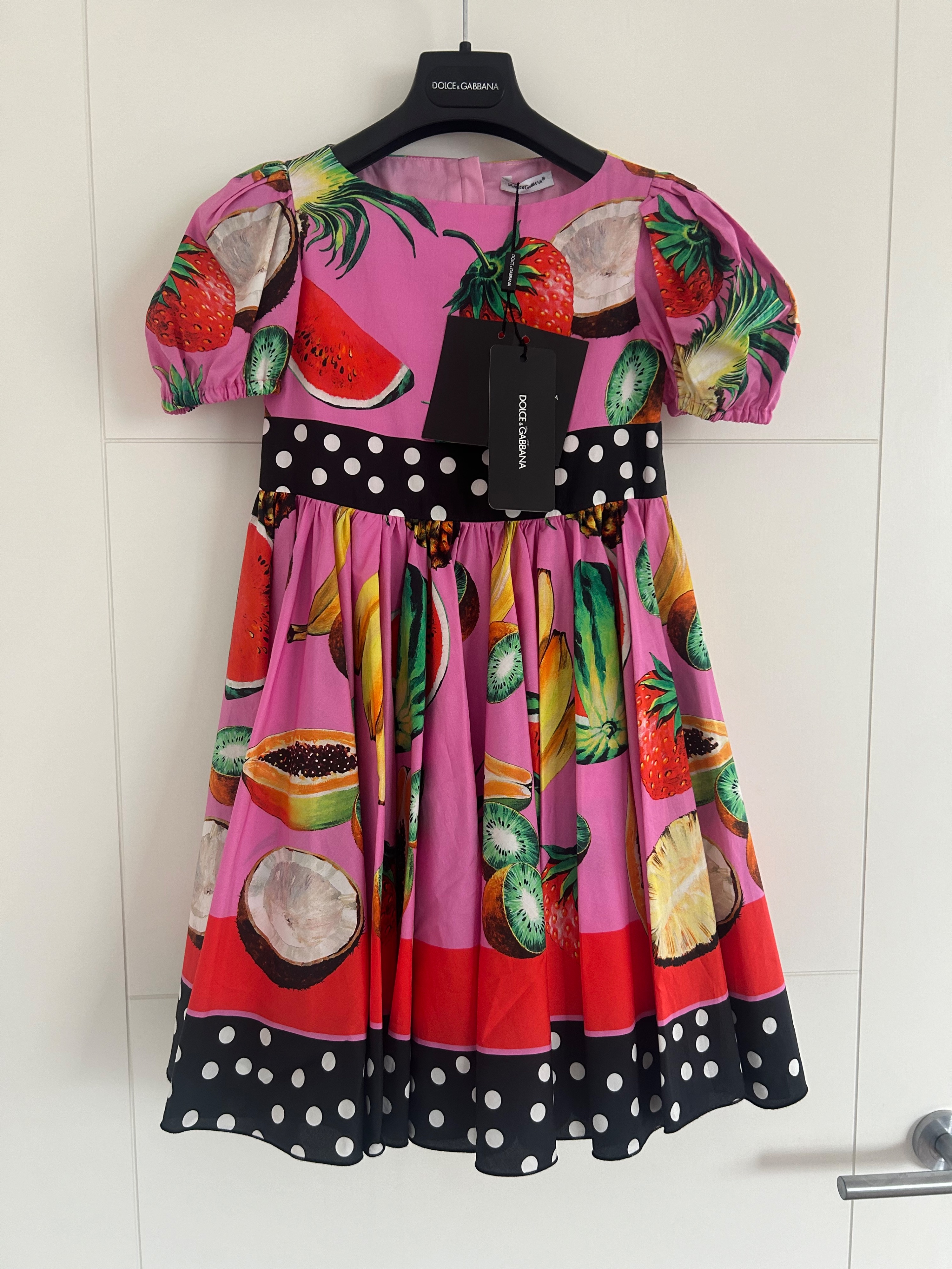 Boys Dolce  Gabbana Kids Pink Fruit Printed Dress Size 6 Years Multicolour cotton