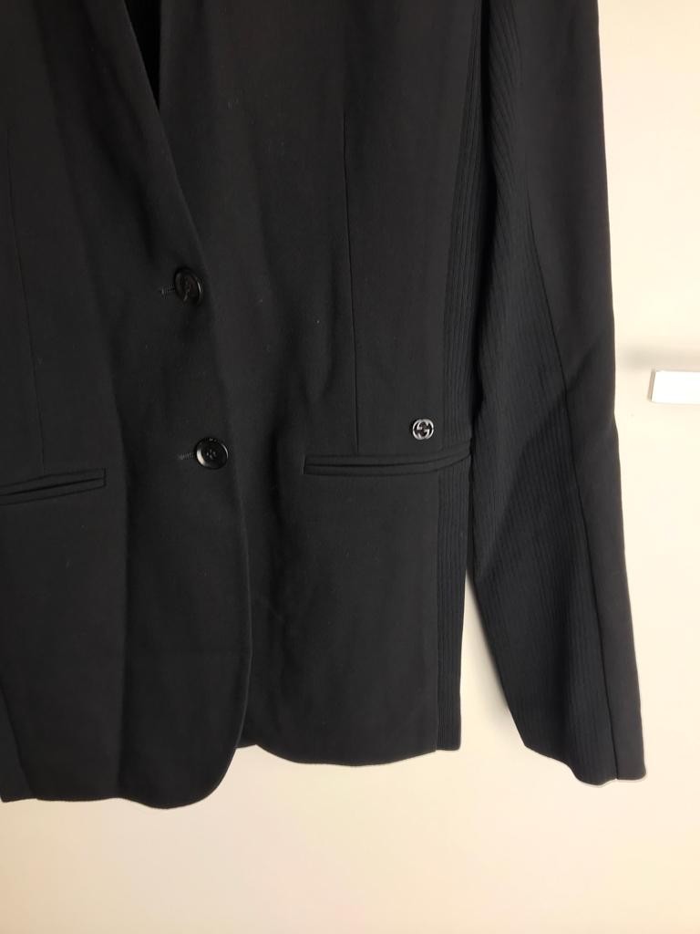 Preowned Gucci Black Wool Shawl Collar Blazer