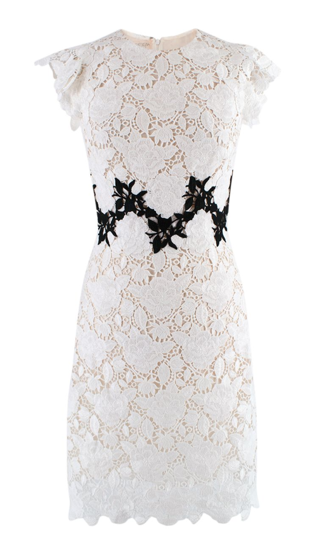 Giambattista Valli white  black lace mini dress Size XS cotton