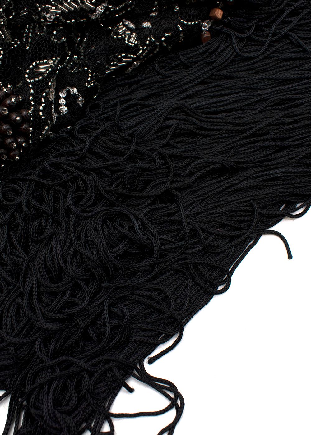 Valentino Vintage Embellished Fine Black Lace Evening Shawl silk