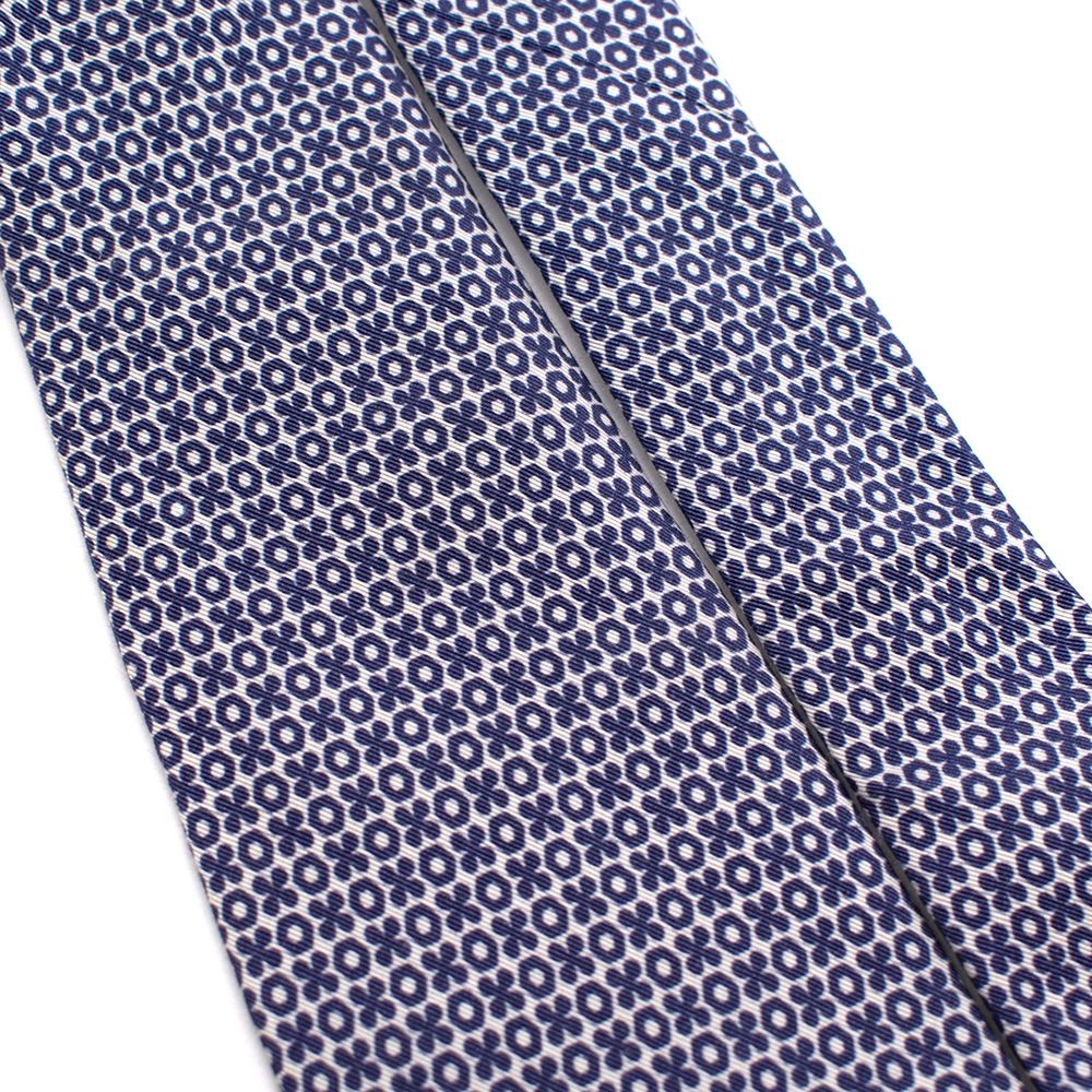 Men's Preowned Petronius 1926 Al Bazar Blue  White Floral Print Tie Multi-colour cotton