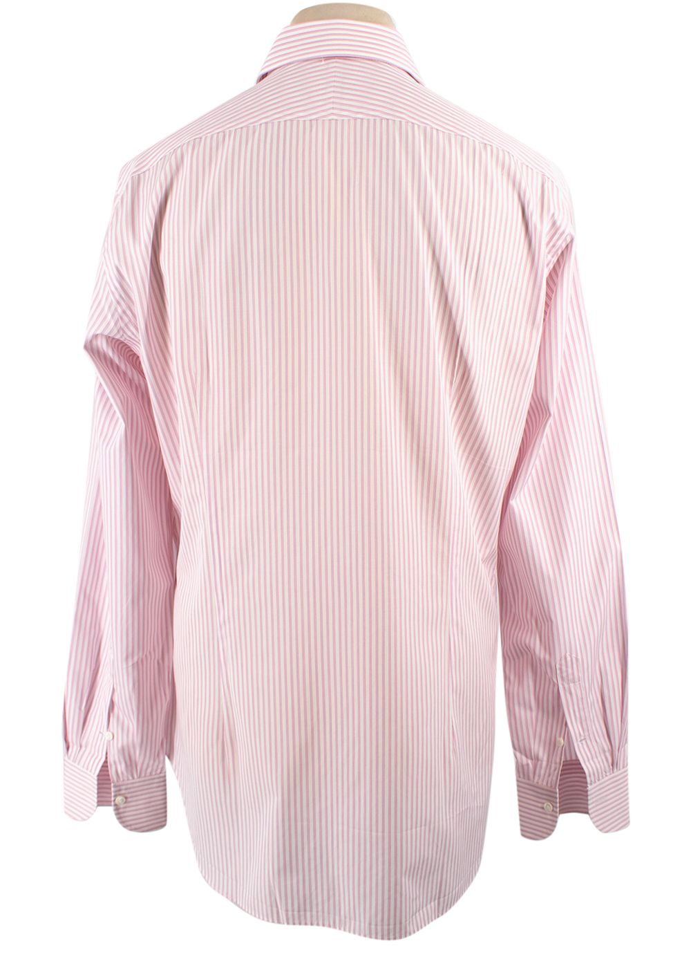 Men's Alessandro Gherardi Pink Striped Shirt Size L cotton