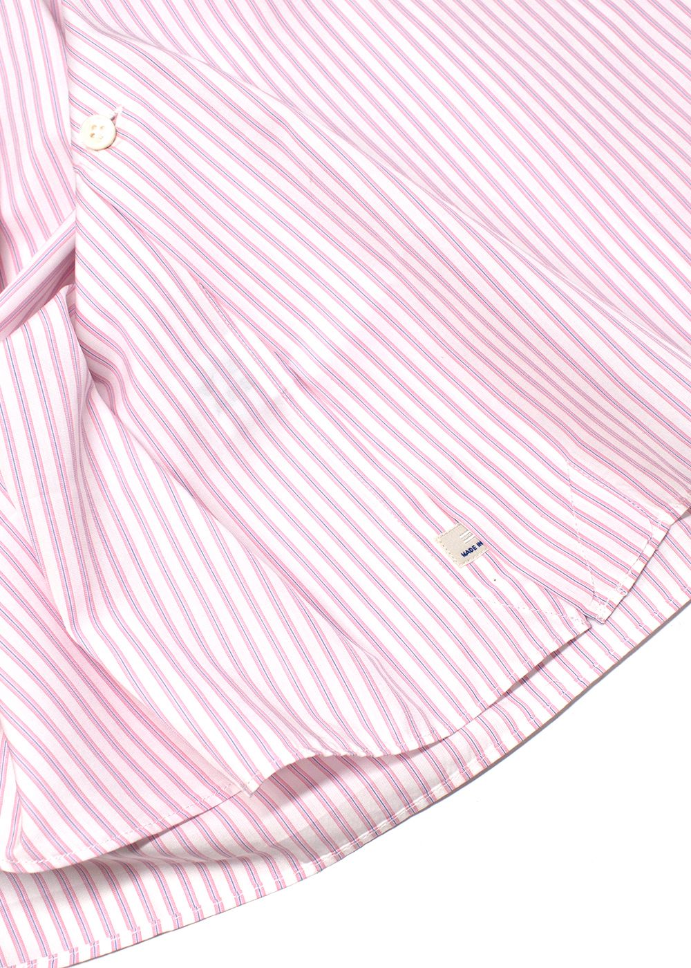 Men's Alessandro Gherardi Pink Striped Shirt Size L cotton