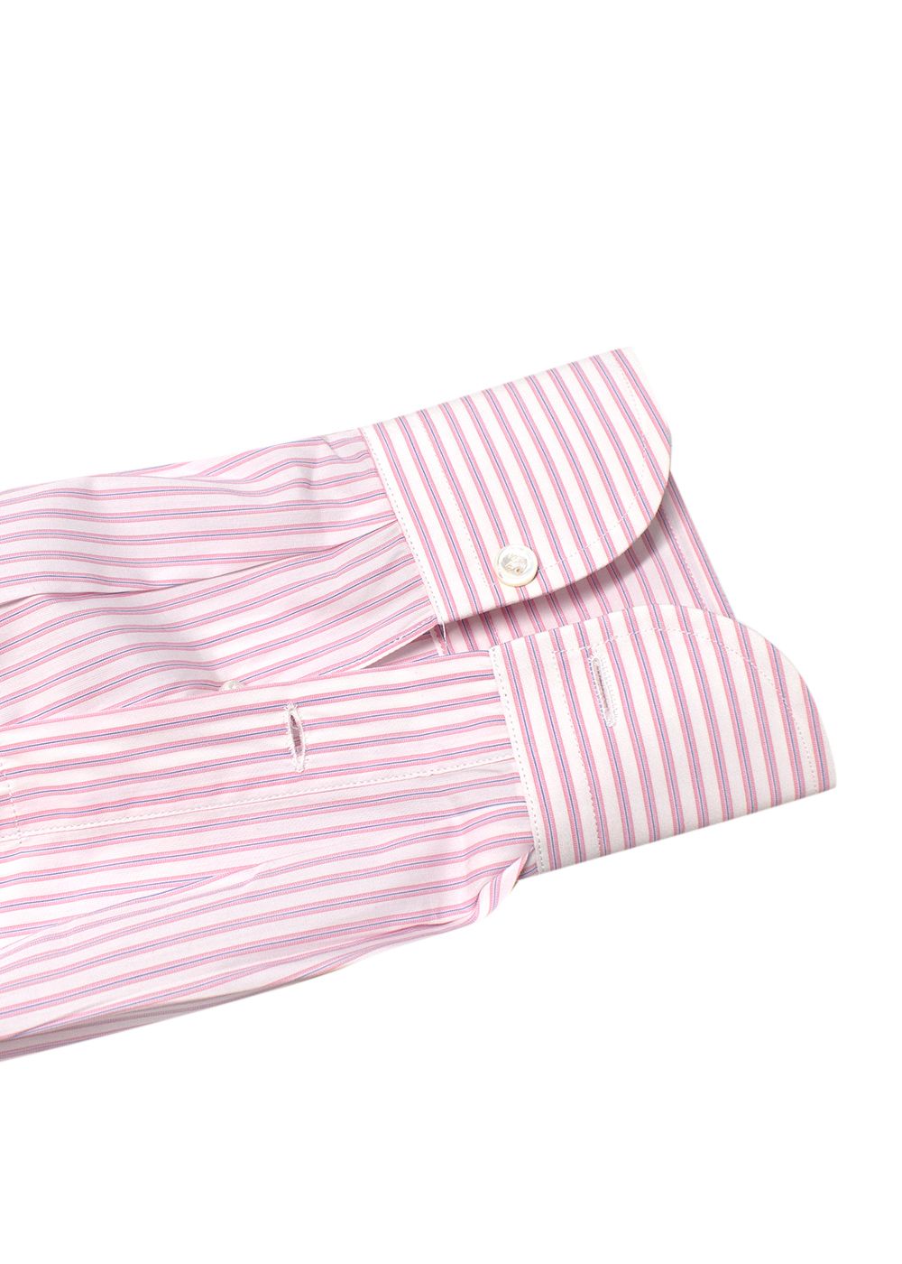 Men's Alessandro Gherardi Pink Striped Shirt Size L cotton