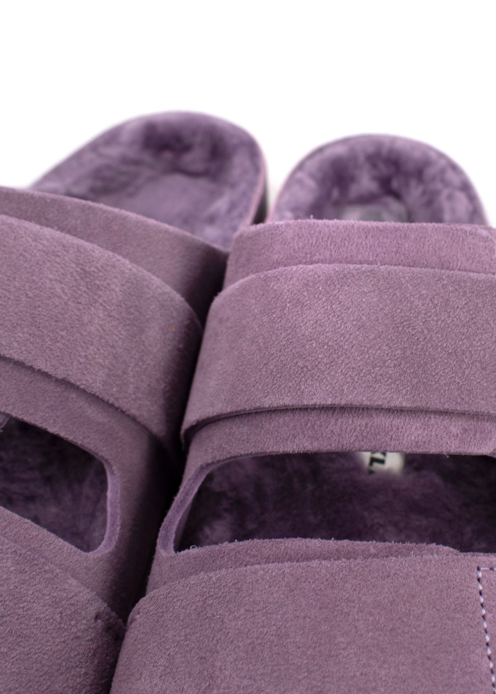 Birkenstock x Tekla Mauve Suede Shearling Lined Sandals Size 42